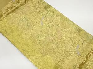 引箔蝶・草花模様織出し名古屋帯